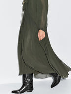 Long flowing dress with ruffle detail