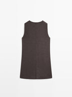 Herringbone mini dress with pockets