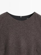 Herringbone mini dress with pockets