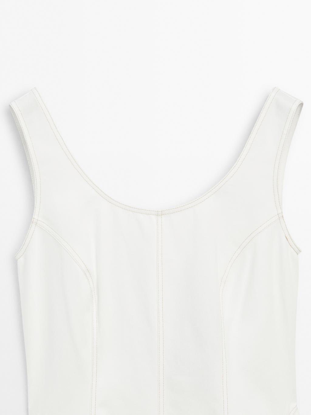 100% cotton denim midi dress