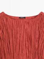 Long pleated satin dress