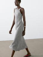 100% linen midi dress