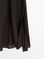 100% linen midi dress with frayed trims