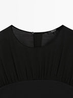 Contrast semi-sheer midi dress