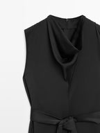 Flowing satin jumpsuit