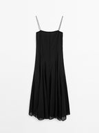 Flowing midi dress with godet detail