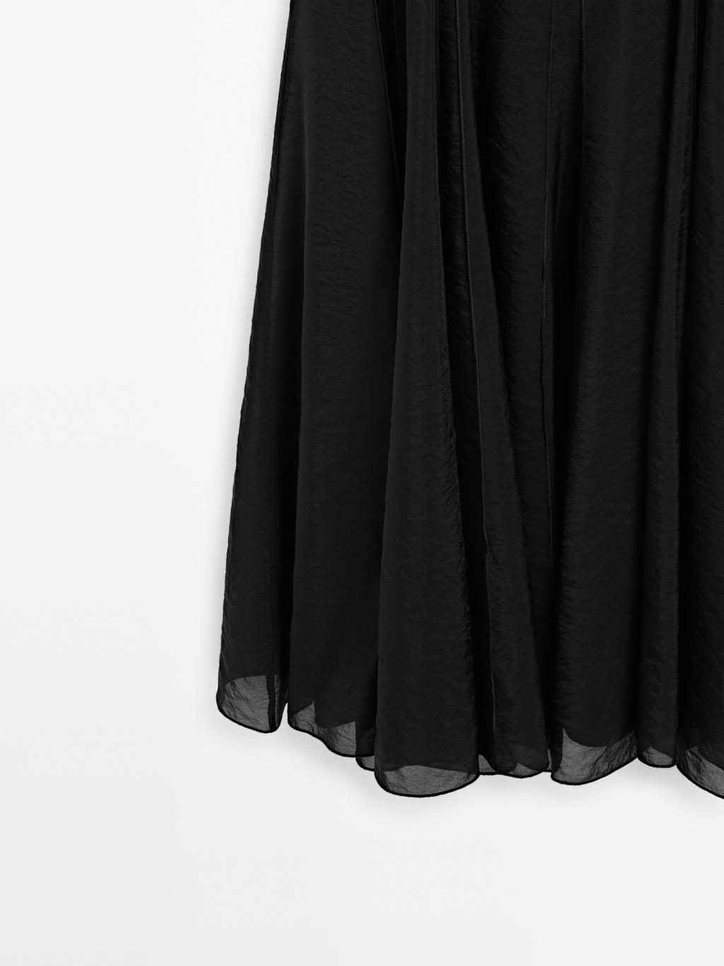 Flowing midi dress with godet detail