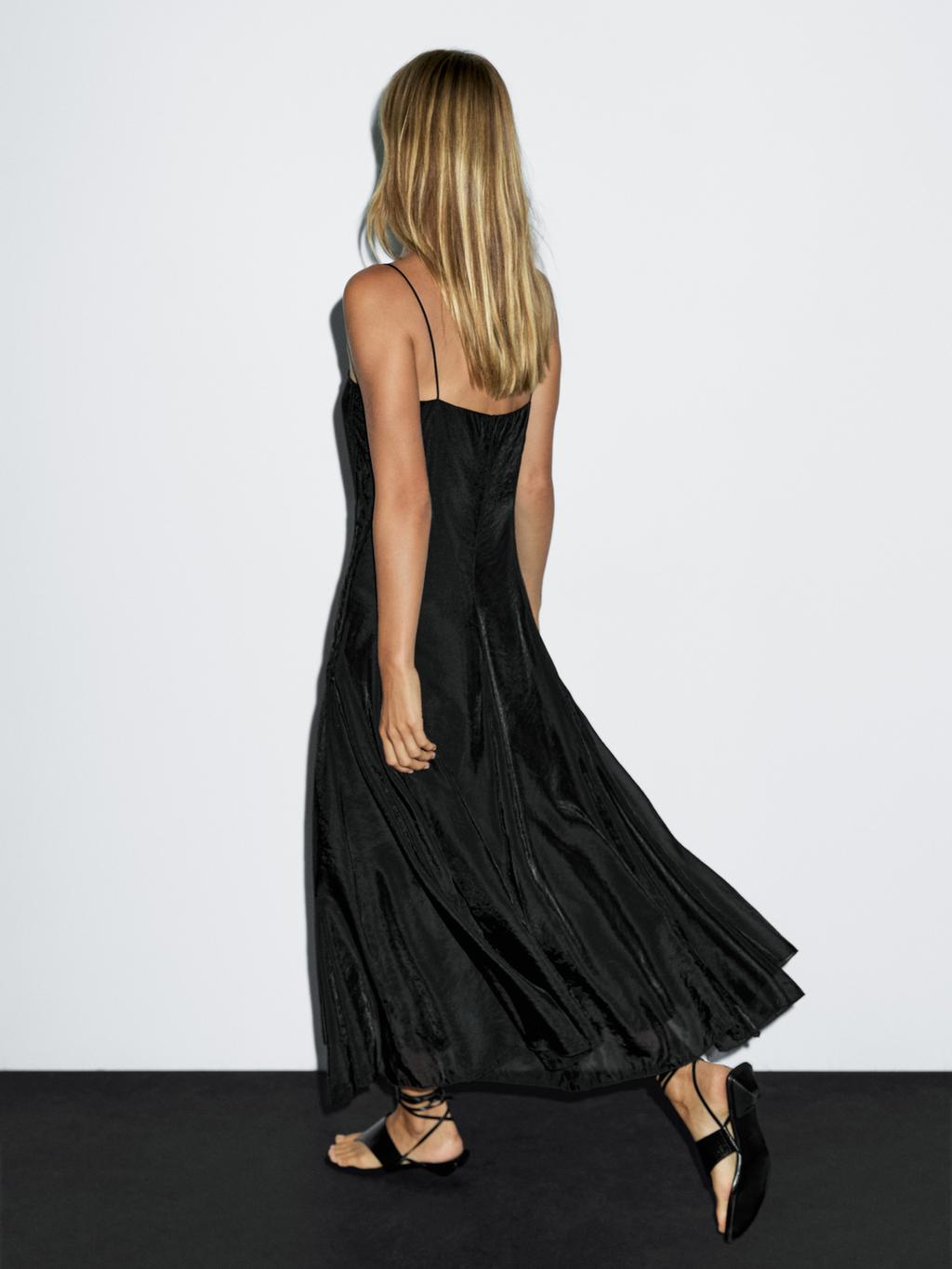 Flowing midi dress with godet detail