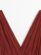 100% cotton long pleated dress