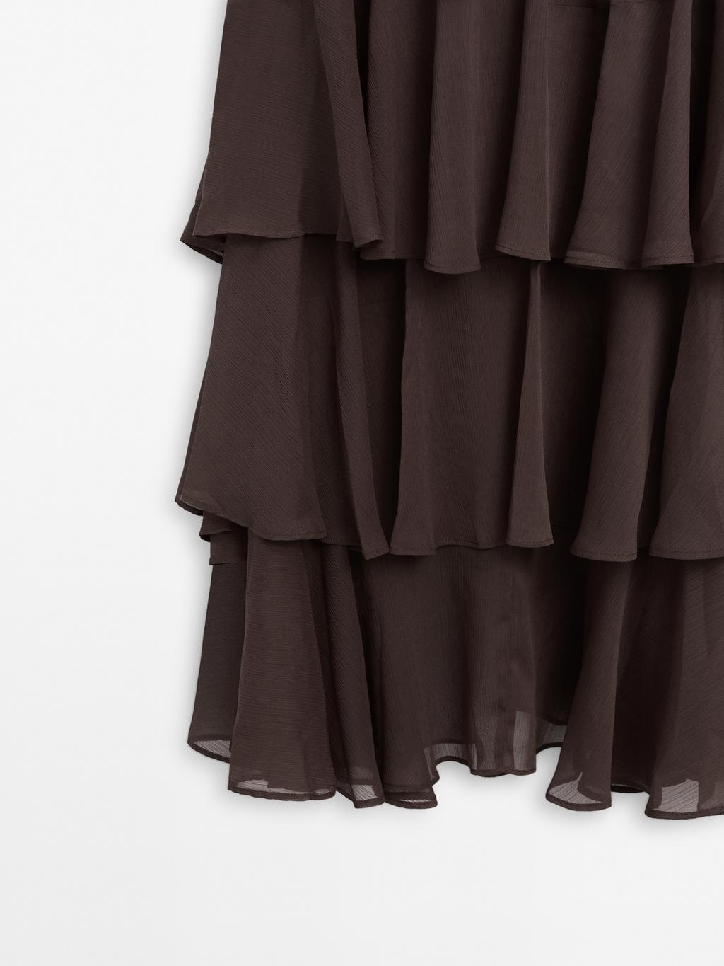 Long flowing dress with ruffles