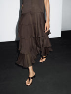 Long flowing dress with ruffles