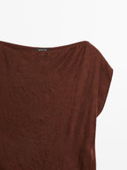 Long dress with gathered waist detail