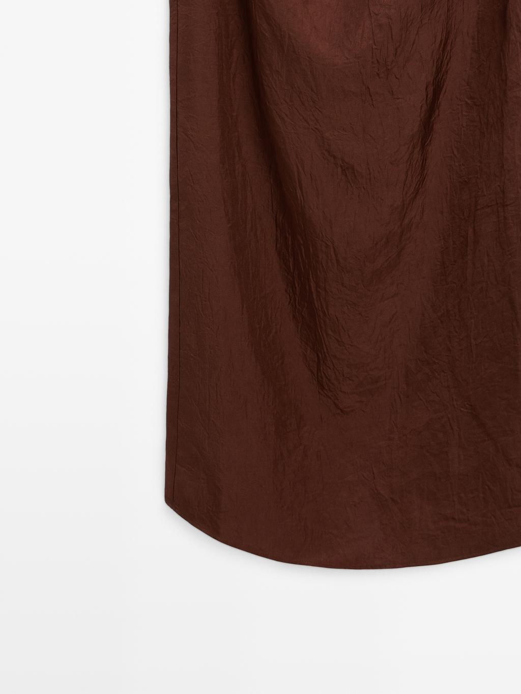 Long dress with gathered waist detail