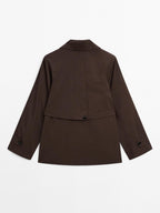 Cotton blend trench coat with back detail