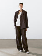 Cotton blend trench coat with back detail