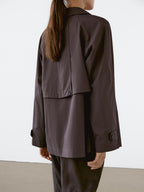 Cotton blend trench coat with back detail