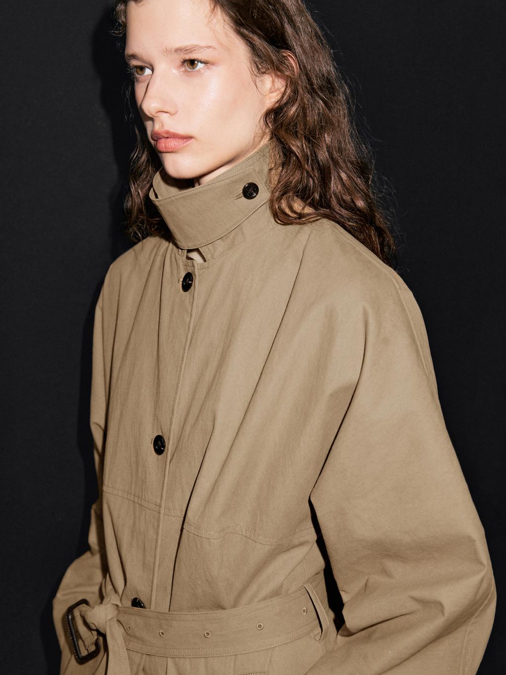 Cotton blend trench coat