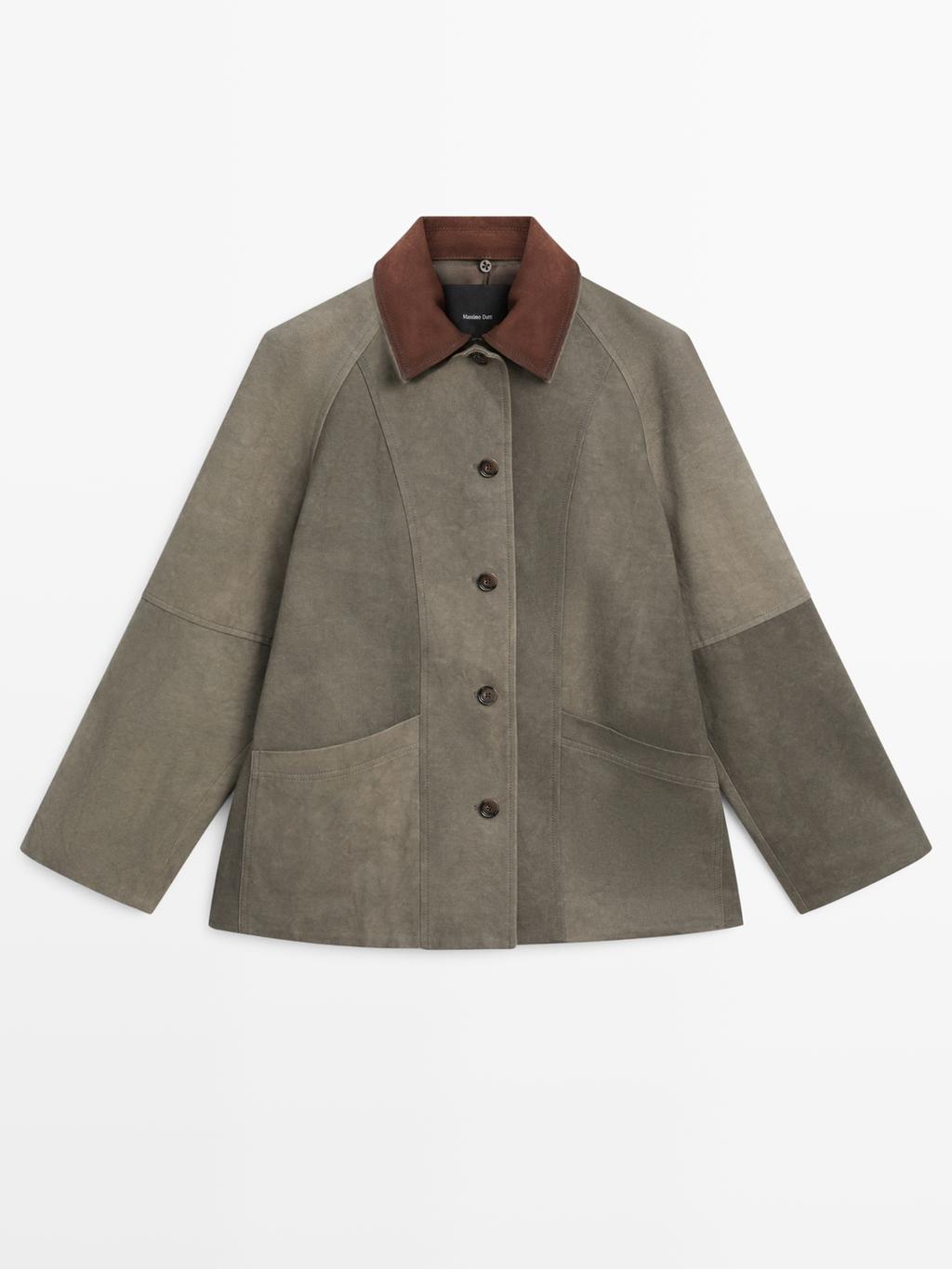 Water-repellent jacket with layered collar