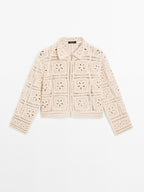 Embellished crochet cardigan