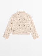 Embellished crochet cardigan