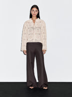 Embellished crochet cardigan