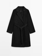 Long water-repellent trench coat with inner waistcoat