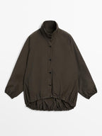 Cotton blend parka with puff detail