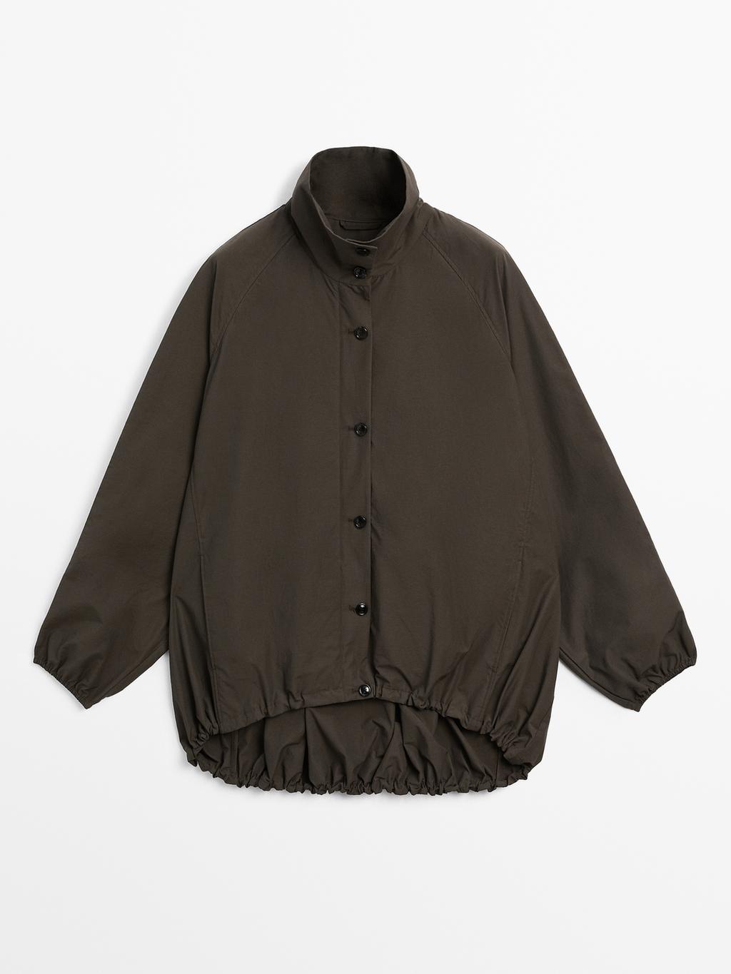 Cotton blend parka with puff detail