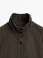 Cotton blend parka with puff detail