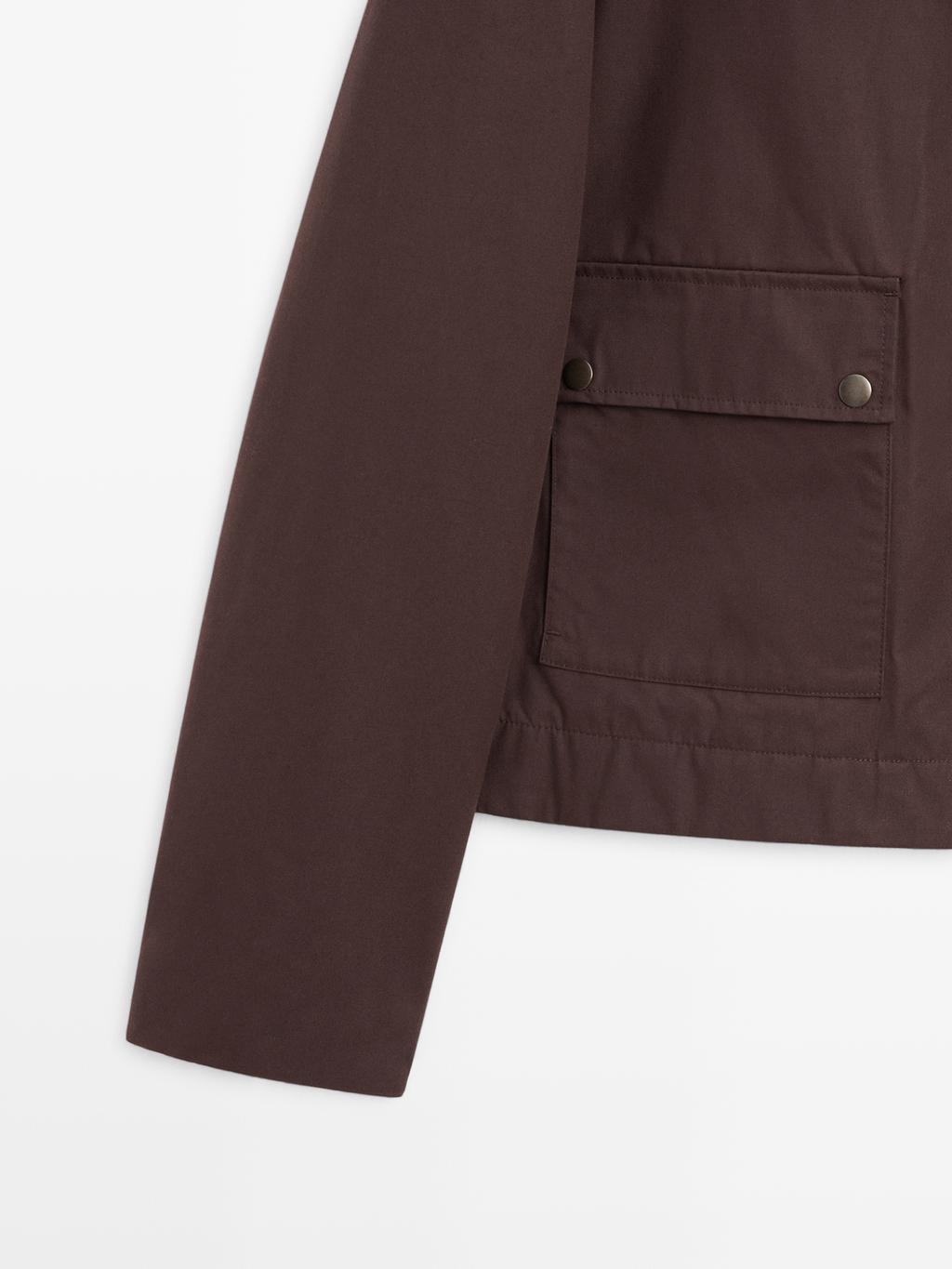 Short jacket with corduroy collar detail