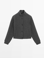 Wool blend bomber jacket