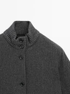 Wool blend bomber jacket