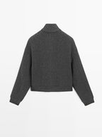 Wool blend bomber jacket