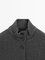 Wool blend bomber jacket