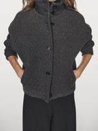 Wool blend bomber jacket
