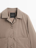 Short water-repellent puffer jacket