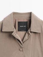 Short water-repellent puffer jacket