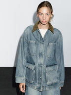 Denim jacket with pockets