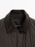 Short water-repellent jacket with corduroy detail