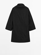 Long water-repellent padded coat with scarf detail