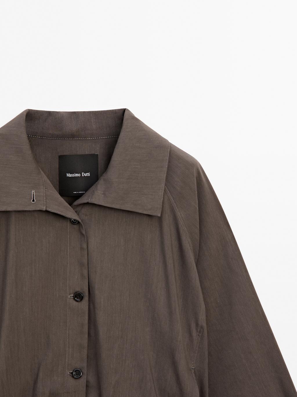 Linen blend bomber jacket