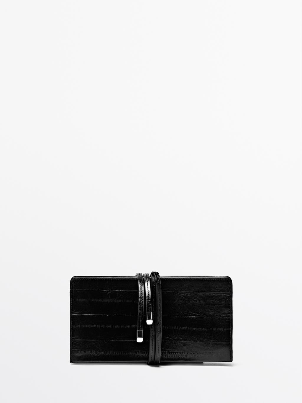 Textured leather handbag