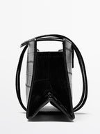 Textured leather handbag