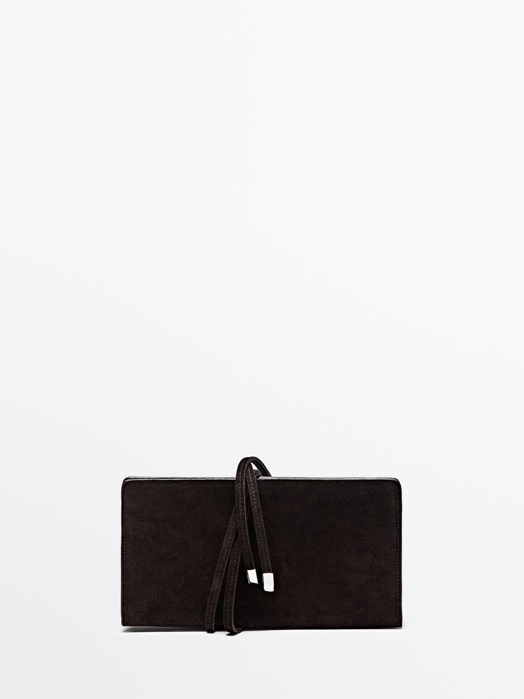 Split leather handbag