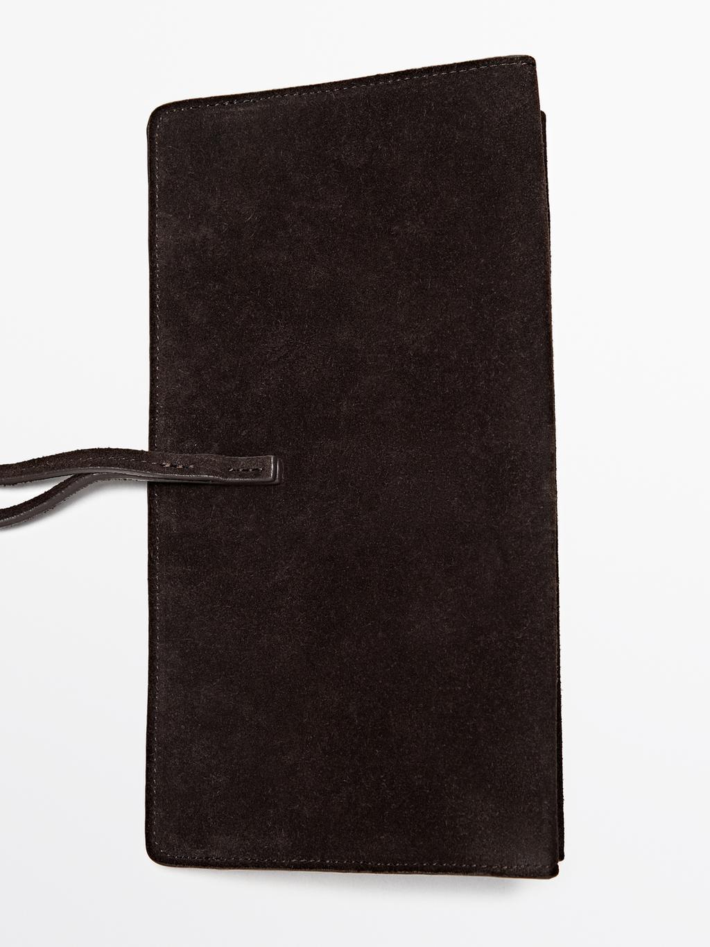 Split leather handbag