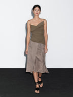 100% cotton top with asymmetric neckline