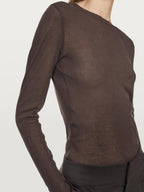 100% cotton semi-sheer T-shirt with collar detail