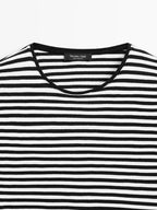 Striped long sleeve T-shirt with contrast detail