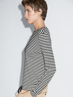 Striped long sleeve T-shirt with contrast detail