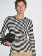 Striped long sleeve T-shirt with contrast detail